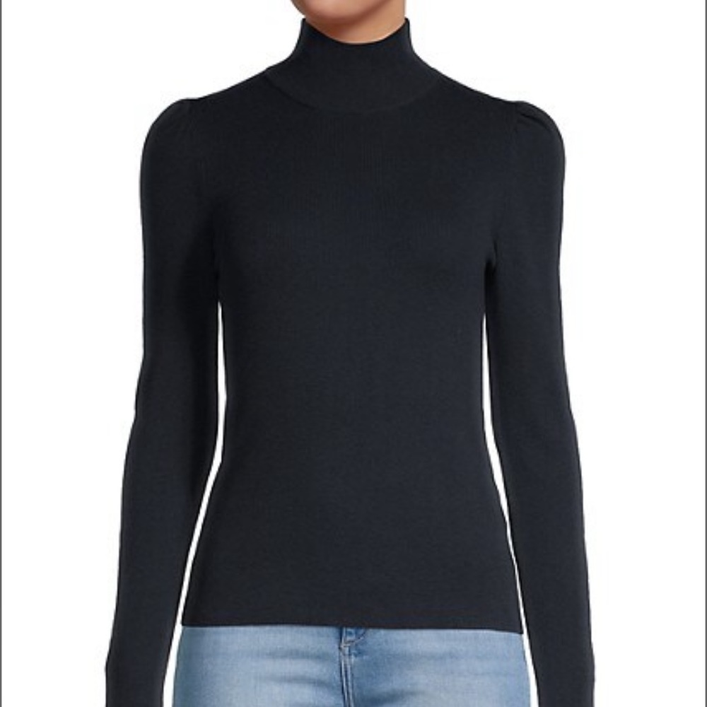 Rebecca Taylor Puff-Sleeve Turtleneck Sweater